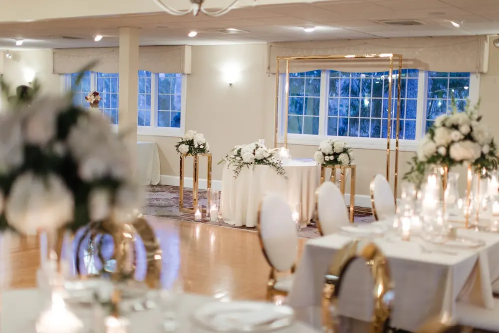 An elegant reception table with florals